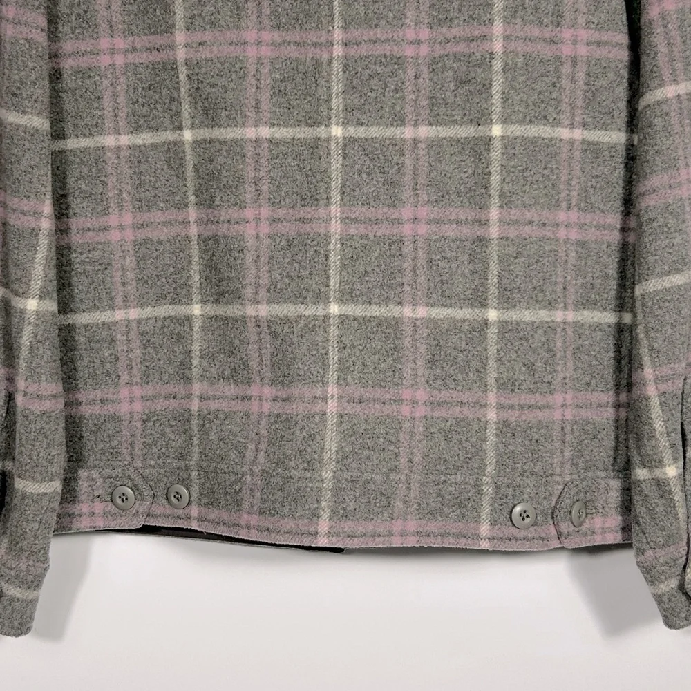 J.Crew Shirt-jacket in stretch wool-blend plaid Size S Gray/Lilac